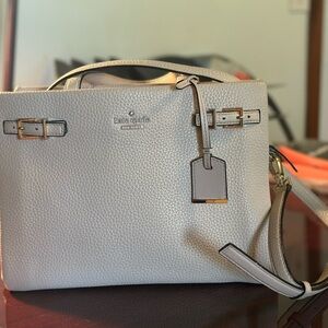 Kate Spade Light Gray Textured Satchel